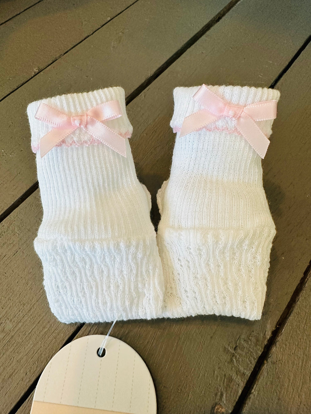 Paty: Booties Bow White/Pink