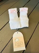 Load image into Gallery viewer, Paty: Booties Bow White/Pink
